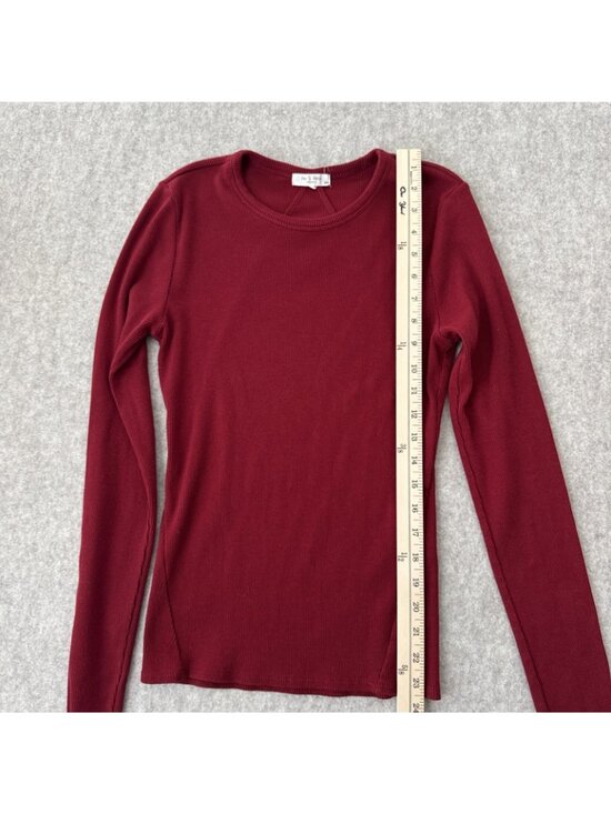 Rag and Bone Long Sleeve Top Womens Medium Pima Cotton Ribbed Knit Crewneck - Picture 5 of 9